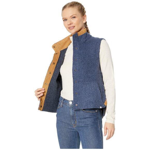 Toad&Co Women's Sheridan Sherpa Vest Navy Blue Size Small - Picture 1 of 9